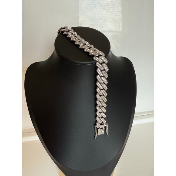 None Jewelry - Iced out fashion bracelet 8 inches 13 mm